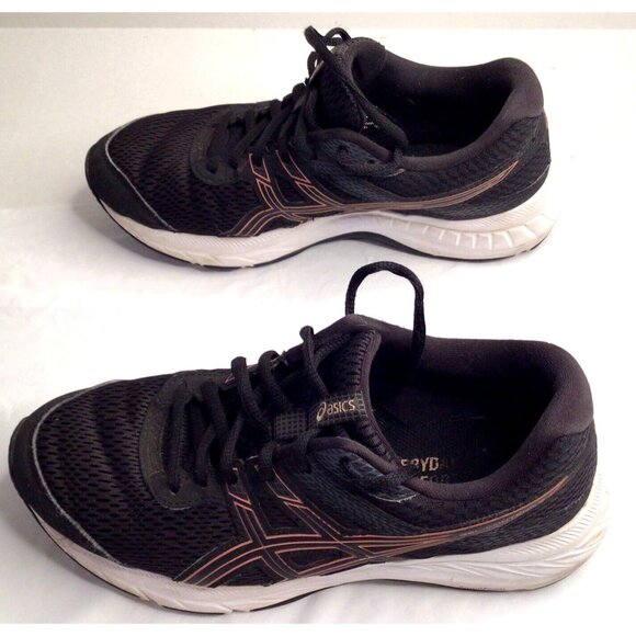 Asics Gel Contend 6 Black Running Shoes Sneakers Gym Walking Athletic Size 7.5 - Picture 7 of 11